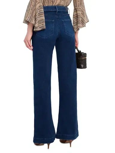 PAIGE Women's Leenah Wide-Leg Jeans - Dark Blue - Size 31 | Thumbnail 4 PAIGE Women's Leenah Wide-Leg Jeans - Dark Blue - Size 31 | Thumbnail 4