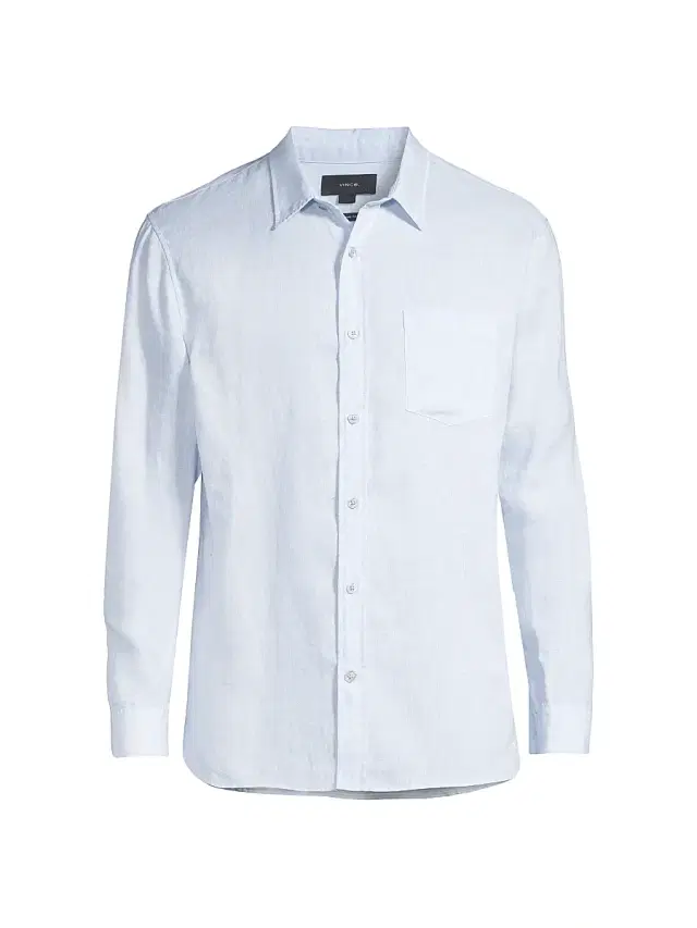 Vince Men's Linen Button-Front Shirt - Glacier