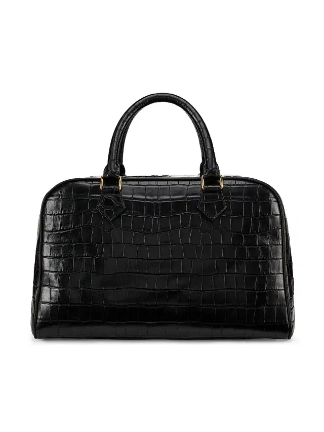 Nili Lotan Women's Jaclyn Croc-Embossed Leather Top Handle Bag - Black
