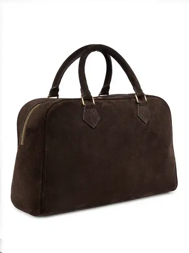 Nili Lotan Women's Jaclyn Suede Top Handle Bag - Espresso | Thumbnail 3
