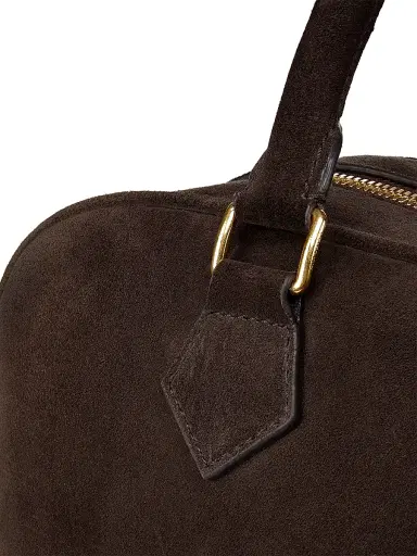 Nili Lotan Women's Jaclyn Suede Top Handle Bag - Espresso | Thumbnail 5