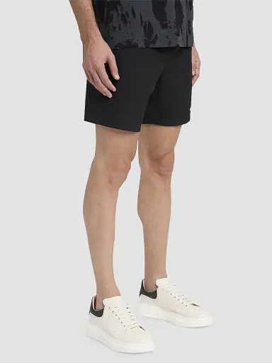 Alexander McQueen Men's Oversized Grainy Leather Low-Top Sneakers - White Black | Thumbnail 5 Alexander McQueen Men's Oversized Grainy Leather Low-Top Sneakers - White Black | Thumbnail 5