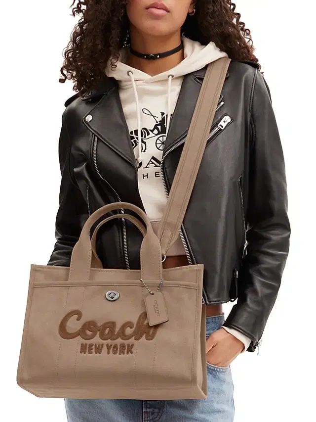 Women's Cargo Canvas & Leather Tote Bag - Natural