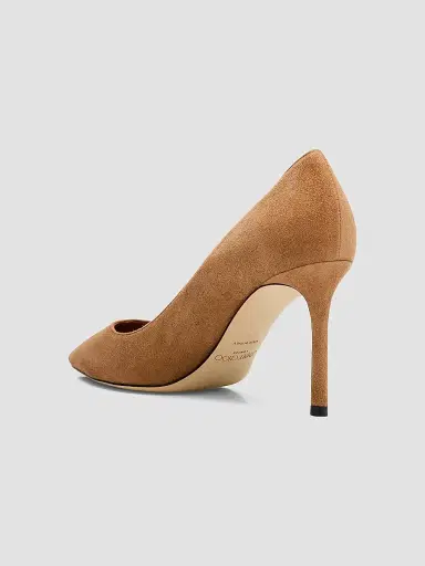 Jimmy Choo Women's Romy 85MM Suede Pumps - Tan | Thumbnail 4 Jimmy Choo Women's Romy 85MM Suede Pumps - Tan | Thumbnail 4