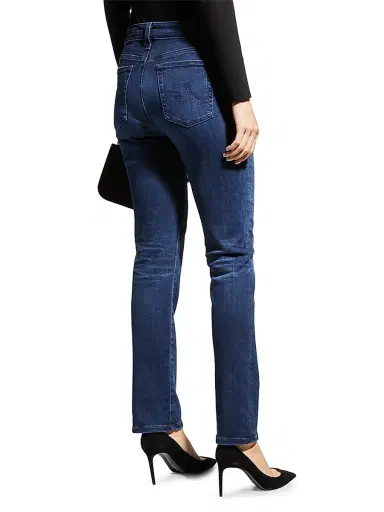 AG Jeans Women's Mari High-Rise Slim-Straight Jeans - Dark Blue - Size 31 | Thumbnail 4 AG Jeans Women's Mari High-Rise Slim-Straight Jeans - Dark Blue - Size 31 | Thumbnail 4