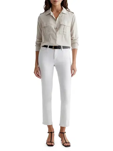 AG Jeans Women's Mari High-Rise Slim-Straight Crop Jeans | Thumbnail 2