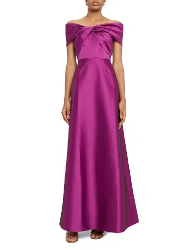 Teri Jon by Rickie Freeman Women's Mikado Off-The-Shoulder Gown | Thumbnail 3 Teri Jon by Rickie Freeman Women's Mikado Off-The-Shoulder Gown | Thumbnail 3