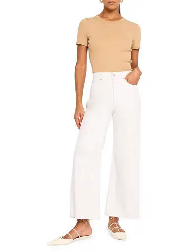 Veronica Beard Women's Taylor High-Rise Wide-Leg Crop Jeans | Thumbnail 2 Veronica Beard Women's Taylor High-Rise Wide-Leg Crop Jeans | Thumbnail 2