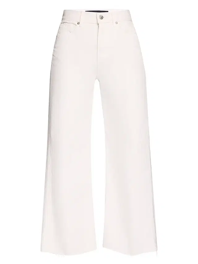 Women's Taylor High-Rise Wide-Leg Crop Jeans - White