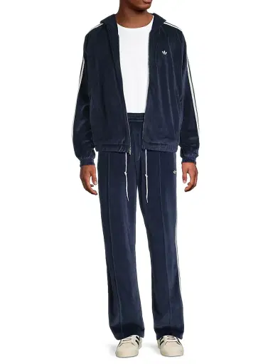 Adidas Men's x Wales Bonner Collegiate Velour Track Pants - Collegiate Navy - Size Large | Thumbnail 2 Adidas Men's x Wales Bonner Collegiate Velour Track Pants - Collegiate Navy - Size Large | Thumbnail 2