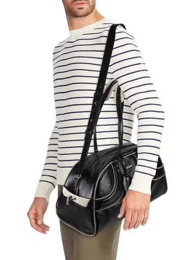 adidas Men's x Wales Bonner Leather Shoulder Bag - Black | Thumbnail 2