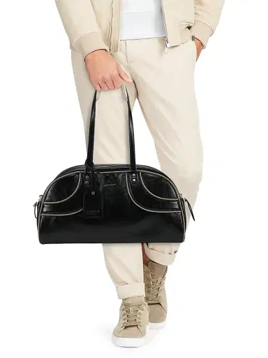 adidas Men's x Wales Bonner Leather Shoulder Bag - Black | Thumbnail 3