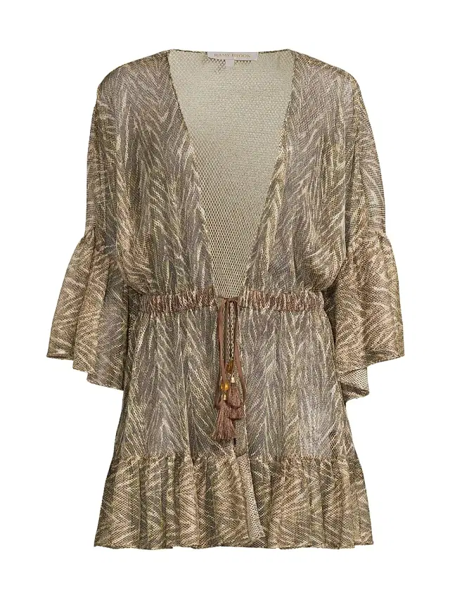 Women's Keira Cover-Up Minidress - Beach Brown Zebra