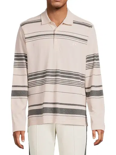Adidas Men's x Wales Bonner Striped Stretch-Cotton Polo Shirt - Wonder Quartz - Size XXL | Thumbnail 3 Adidas Men's x Wales Bonner Striped Stretch-Cotton Polo Shirt - Wonder Quartz - Size XXL | Thumbnail 3