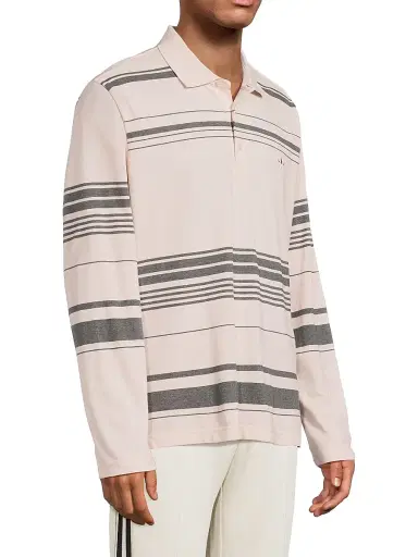 Adidas Men's x Wales Bonner Striped Stretch-Cotton Polo Shirt - Wonder Quartz - Size XXL | Thumbnail 4 Adidas Men's x Wales Bonner Striped Stretch-Cotton Polo Shirt - Wonder Quartz - Size XXL | Thumbnail 4