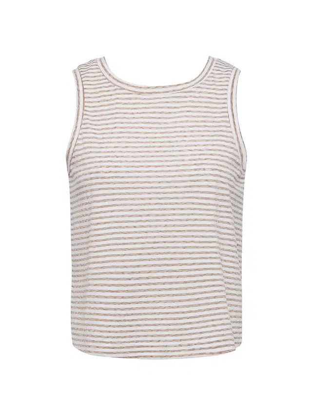 L'AGENCE Women's Mikaela Striped Tank - White Brown