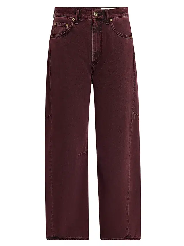 rag & bone Women's Charlie High-Rise Barrel-Leg Jeans - Brown