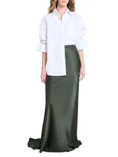 TWP Women's Big Joe Poplin Button-Front Shirt - White - Size XS | Thumbnail 2