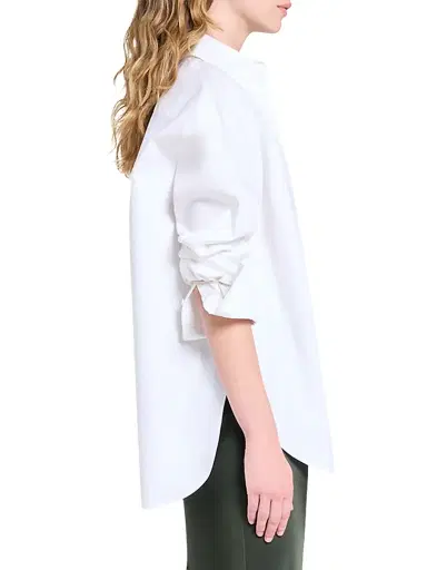 TWP Women's Big Joe Poplin Button-Front Shirt - White - Size XS | Thumbnail 4
