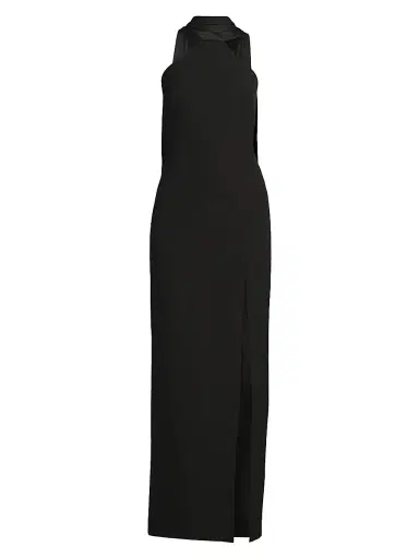 Aidan Mattox Women's Bonded Crêpe Scarf Column Gown | Thumbnail 1 Aidan Mattox Women's Bonded Crêpe Scarf Column Gown | Thumbnail 1