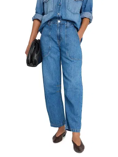 TWP Women's Jetties High-Rise Barrel-Leg Jeans - Blue - Size 30 | Thumbnail 3