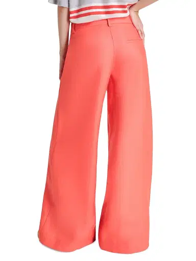 TWP Women's Dees Cotton-Linen Wide-Leg Trousers - Red - Size 6 | Thumbnail 3