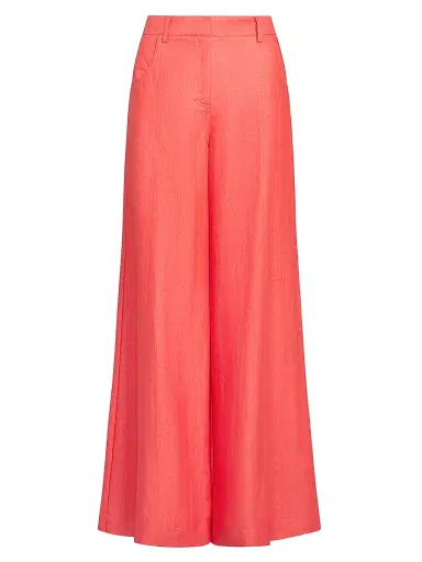 TWP Women's Dees Cotton-Linen Wide-Leg Trousers - Red - Size 6 | Thumbnail 1