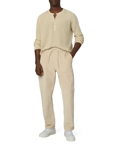 Joe's Jeans Men's Cotton-Linen Henley Sweater - Winter Sand | Thumbnail 2 Joe's Jeans Men's Cotton-Linen Henley Sweater - Winter Sand | Thumbnail 2