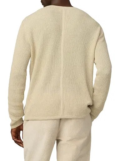 Joe's Jeans Men's Cotton-Linen Henley Sweater - Winter Sand | Thumbnail 5 Joe's Jeans Men's Cotton-Linen Henley Sweater - Winter Sand | Thumbnail 5
