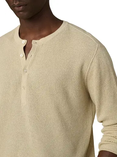 Joe's Jeans Men's Cotton-Linen Henley Sweater - Winter Sand | Thumbnail 6 Joe's Jeans Men's Cotton-Linen Henley Sweater - Winter Sand | Thumbnail 6