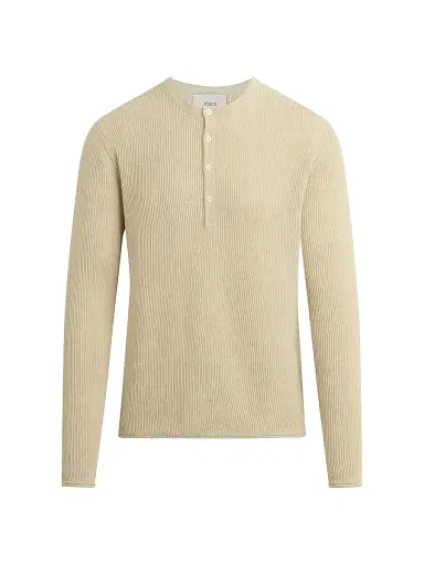 Joe's Jeans Men's Cotton-Linen Henley Sweater - Winter Sand | Thumbnail 1 Joe's Jeans Men's Cotton-Linen Henley Sweater - Winter Sand | Thumbnail 1