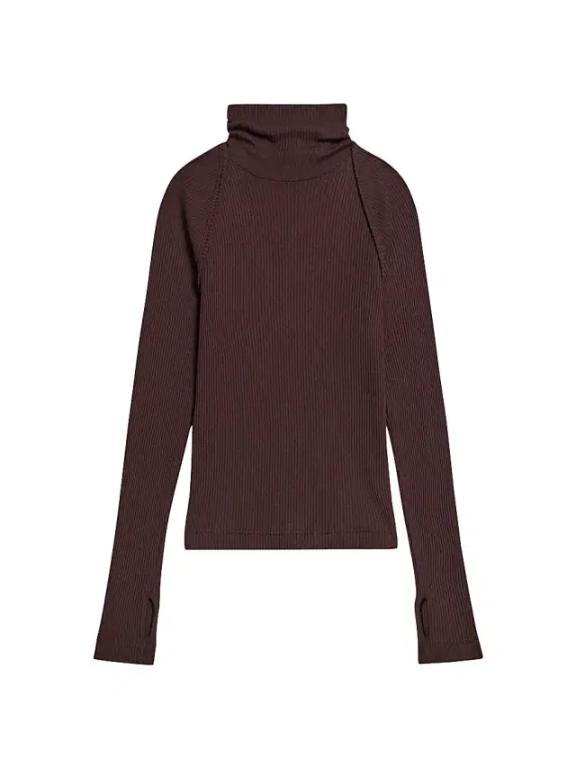 Women's Layered Ribbed Sweater - Mahogany