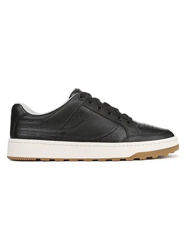 Vince Men's Wilder Court Leather Lace-Up Sneakers - Black