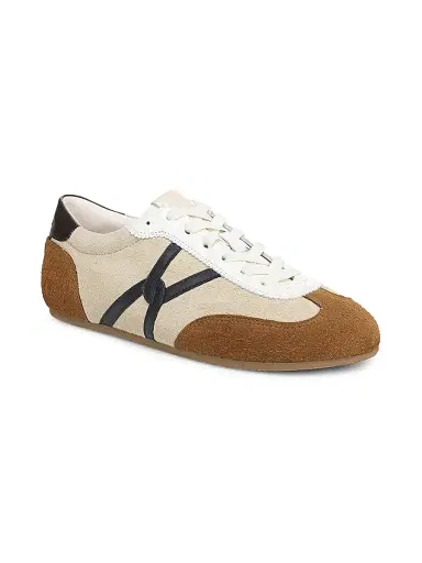 Veronica Beard Women's Riviera Slim Leather-Suede Trainer Sneakers - Sand - Size 11 | Thumbnail 2