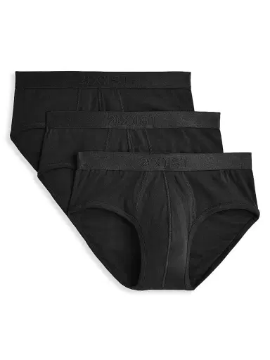 2XIST Men's 3-Pack Pima Cotton Briefs - Black | Thumbnail 1