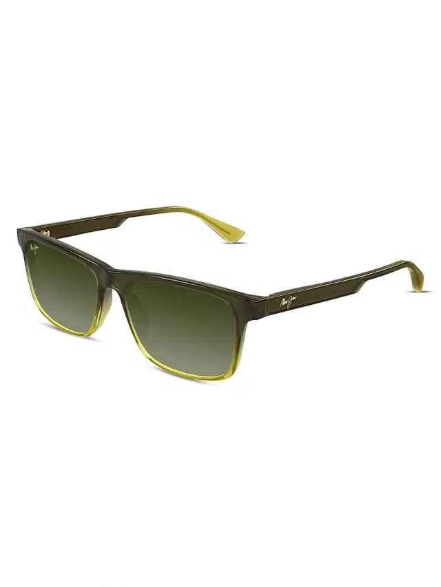 Men's 55MM Rectangular Sunglasses - Green Men's 55MM Rectangular Sunglasses - Green