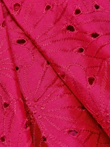 Teri Jon by Rickie Freeman Women's Taffeta Laser Cut Shirtdress - Hot Pink - Size 16 | Thumbnail 7