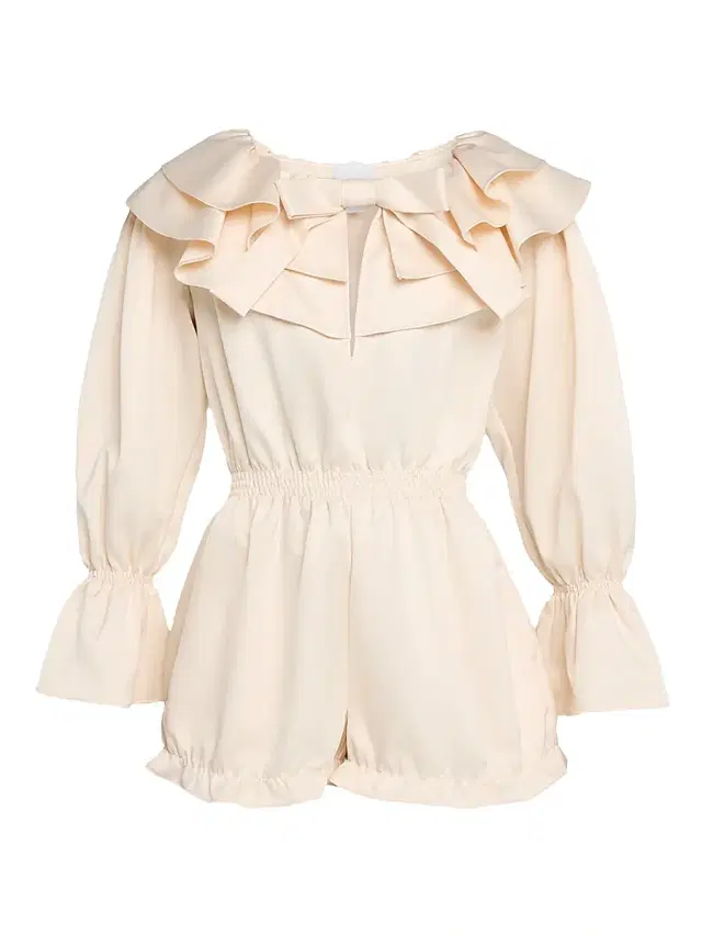 AKNVAS Women's Gemma Long-Sleeve Satin Romper - Cream
