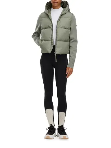 Canada Goose Women's Hybridge Wide Quilt Hooded Puffer Jacket - Sagebrush Armoise - Size XS | Thumbnail 2