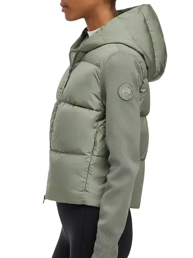 Canada Goose Women's Hybridge Wide Quilt Hooded Puffer Jacket - Sagebrush Armoise - Size XS | Thumbnail 5