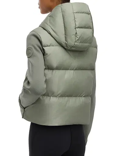 Canada Goose Women's Hybridge Wide Quilt Hooded Puffer Jacket - Sagebrush Armoise - Size XS | Thumbnail 6