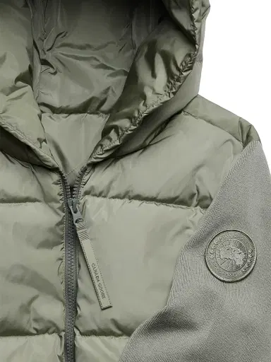 Canada Goose Women's Hybridge Wide Quilt Hooded Puffer Jacket - Sagebrush Armoise - Size XS | Thumbnail 7