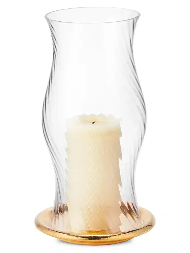 AERIN Milla Small Ceramic & Glass Hurricane | Thumbnail 2 AERIN Milla Small Ceramic & Glass Hurricane | Thumbnail 2