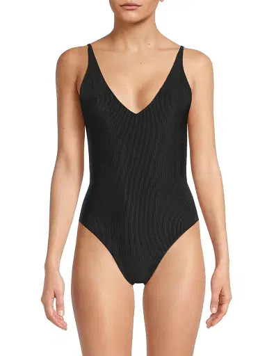 BEACH RIOT Women's Reese One-Piece Swimsuit - Black - Size Large | Thumbnail 3
