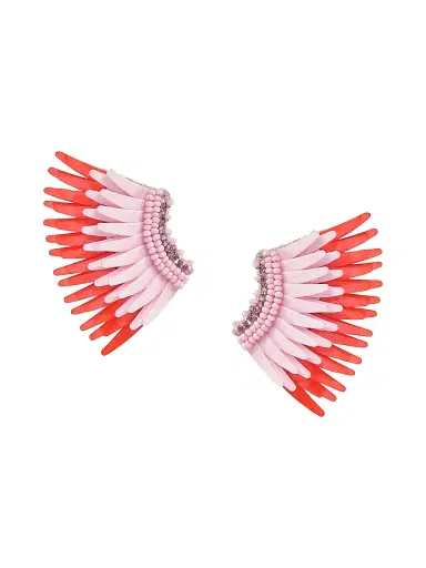 Mignonne Gavigan Women's Madeline 14K-Gold-Plated & Mixed-Media Mini Wing Earrings - Pink Red | Thumbnail 1 Mignonne Gavigan Women's Madeline 14K-Gold-Plated & Mixed-Media Mini Wing Earrings - Pink Red | Thumbnail 1