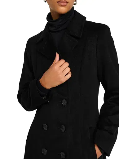 Sofia Cashmere Women's Cashmere Double-Breasted Peacoat - Black - Size 14 | Thumbnail 4 Sofia Cashmere Women's Cashmere Double-Breasted Peacoat - Black - Size 14 | Thumbnail 4