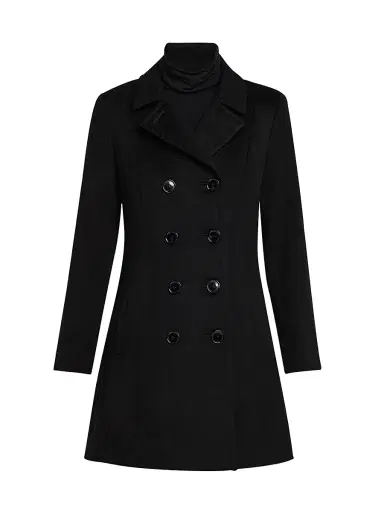 Sofia Cashmere Women's Cashmere Double-Breasted Peacoat - Black - Size 14 | Thumbnail 1 Sofia Cashmere Women's Cashmere Double-Breasted Peacoat - Black - Size 14 | Thumbnail 1