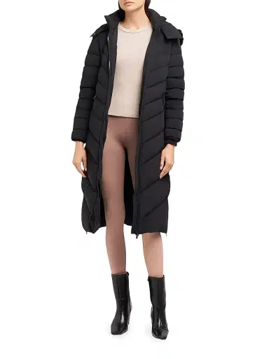 Moose Knuckles Women's Active Flex Cooper Lake Shearling-Hooded Down Parka - Black | Thumbnail 2