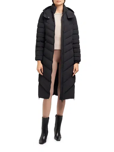Moose Knuckles Women's Active Flex Cooper Lake Shearling-Hooded Down Parka - Black | Thumbnail 4