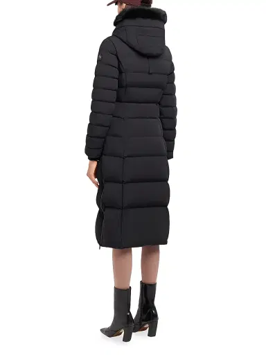 Moose Knuckles Women's Active Flex Cooper Lake Shearling-Hooded Down Parka - Black | Thumbnail 6